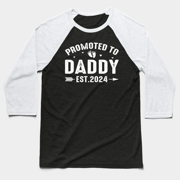 Promoted To Daddy 2024 Funny Pregnancy Announcement Baseball T-Shirt by eyelashget